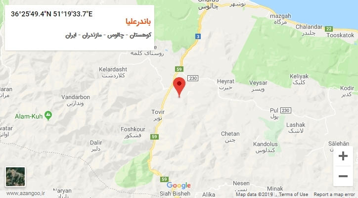 روستای باندرعلیا بر روی نقشه