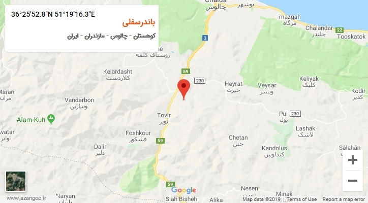 روستای باندرسفلی بر روی نقشه