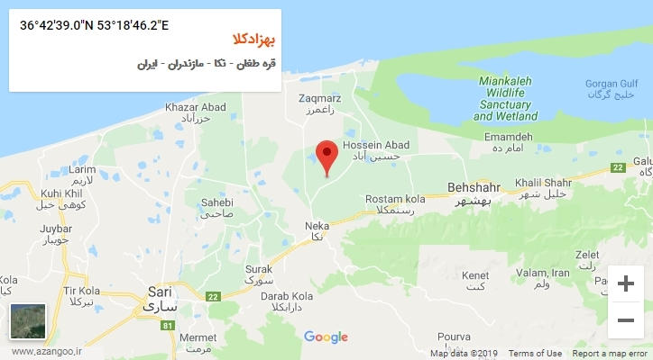 روستای بهزادکلا بر روی نقشه