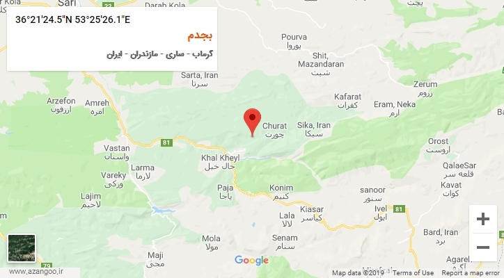 روستای بجدم بر روی نقشه