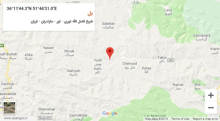 روستای بل بر روی نقشه