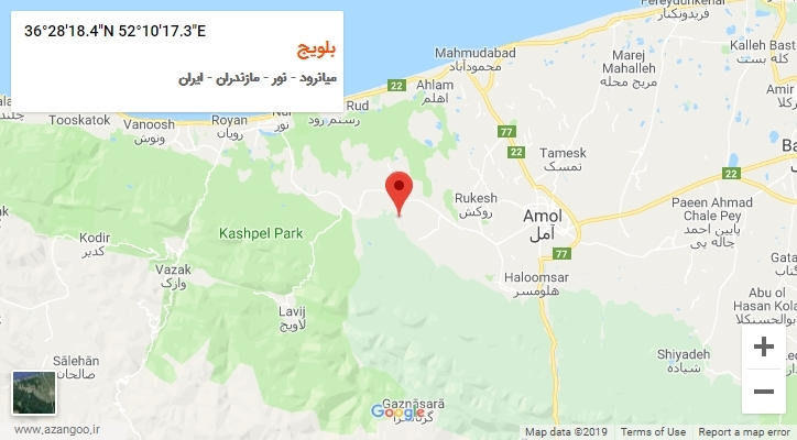 روستای بلویج بر روی نقشه