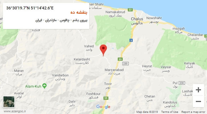 روستای بنفشه ده بر روی نقشه