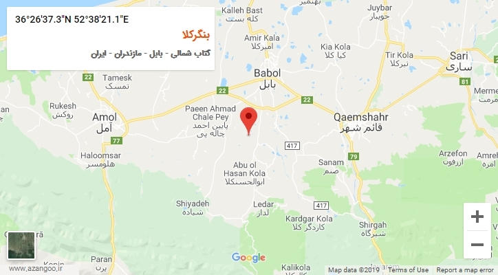 روستای بنگرکلا بر روی نقشه