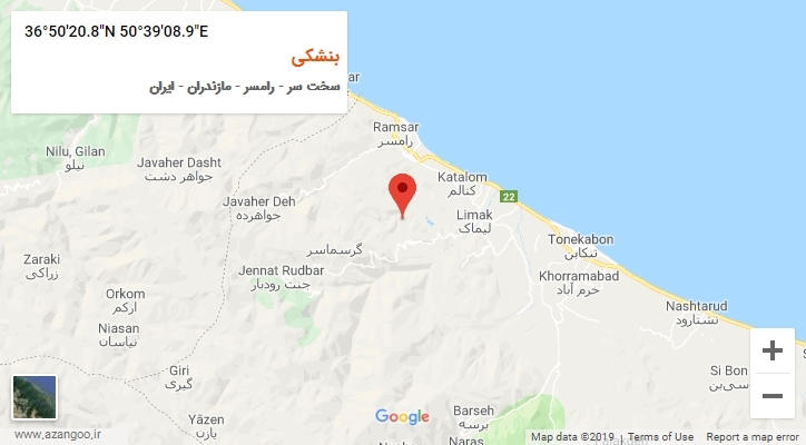 روستای بنشکی بر روی نقشه