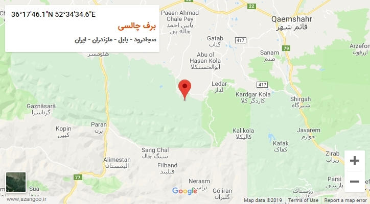 روستای برف چالسی بر روی نقشه