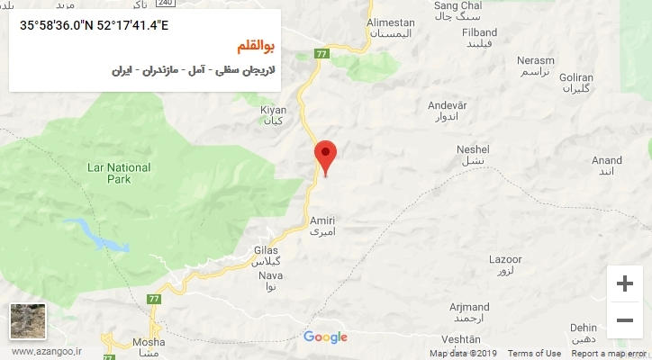 روستای بوالقلم بر روی نقشه
