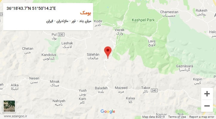 روستای بومک بر روی نقشه