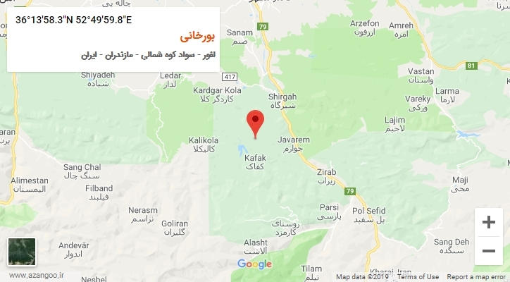 روستای بورخانی بر روی نقشه