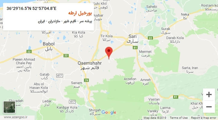 روستای بورخیل ارطه بر روی نقشه