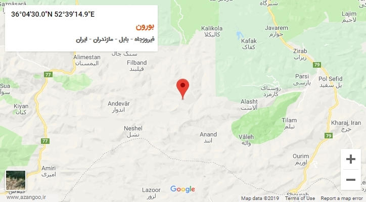 روستای بورون بر روی نقشه