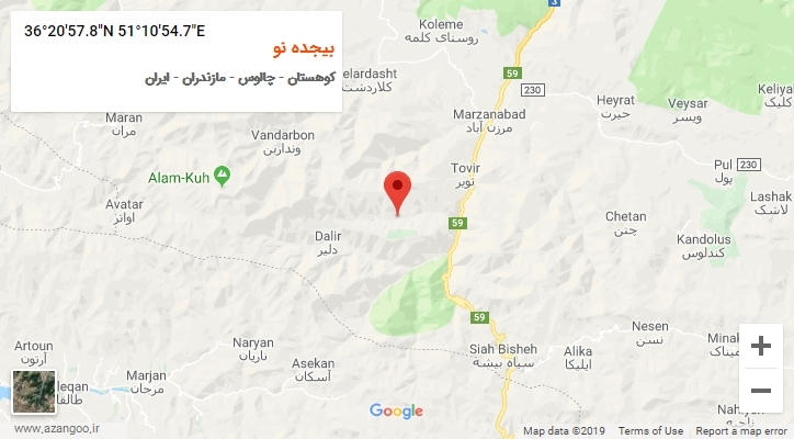 روستای بیجده نو بر روی نقشه