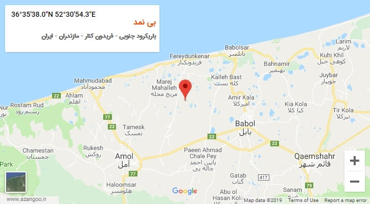 روستای بی نمد بر روی نقشه