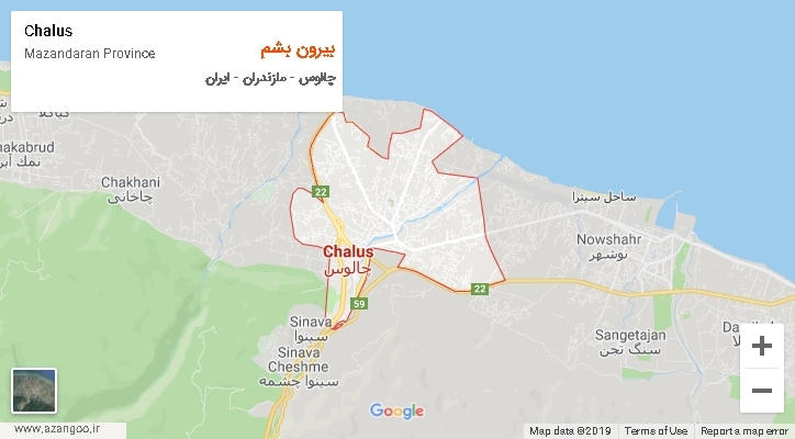 دهستان بیرون بشم بر روی نقشه