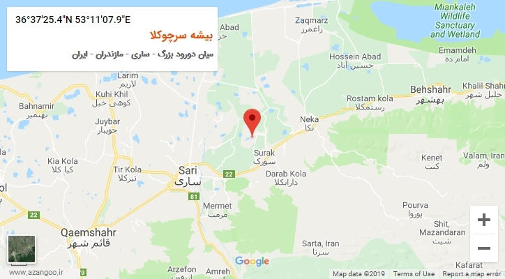 روستای بیشه سرچوکلا بر روی نقشه