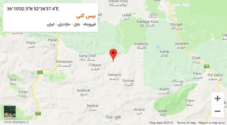 روستای بیس کتی بر روی نقشه