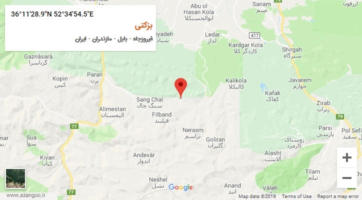 روستای بزکتی بر روی نقشه