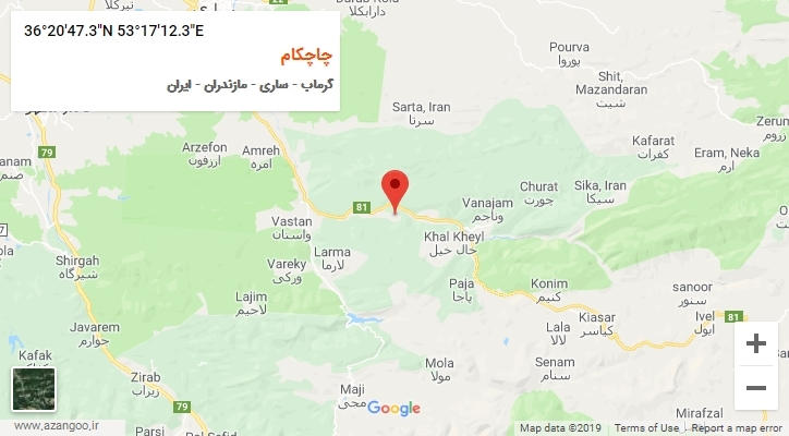 روستای چاچکام بر روی نقشه