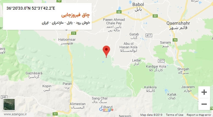روستای چاق فیروزجایی بر روی نقشه