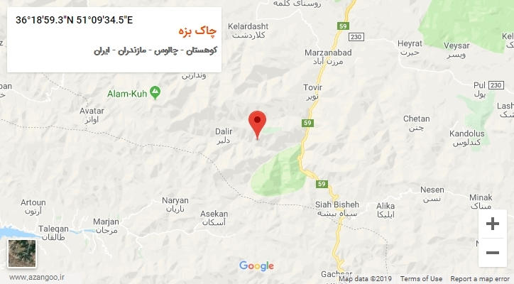 روستای چاک بزه بر روی نقشه