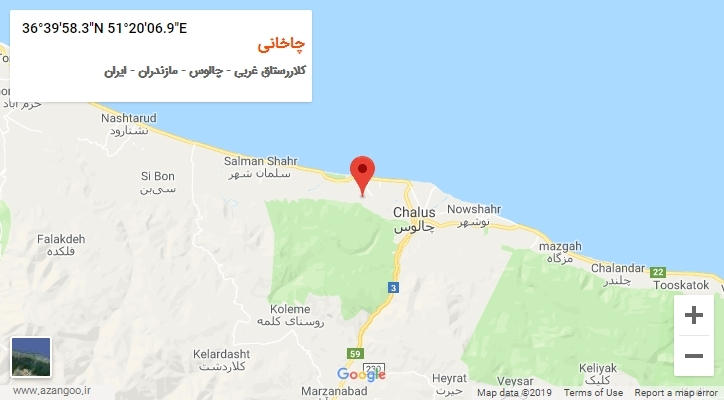 روستای چاخانی بر روی نقشه