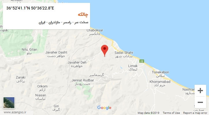 روستای چالکه بر روی نقشه