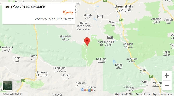 روستای چاسرکا بر روی نقشه