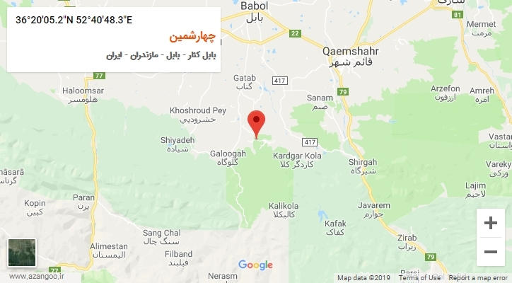 روستای چهارشمین بر روی نقشه