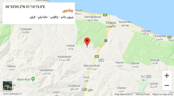 روستای چلاجور بر روی نقشه