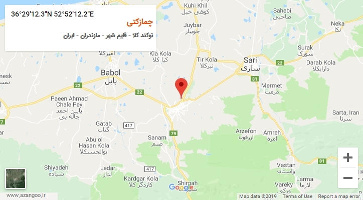 روستای چمازکتی بر روی نقشه