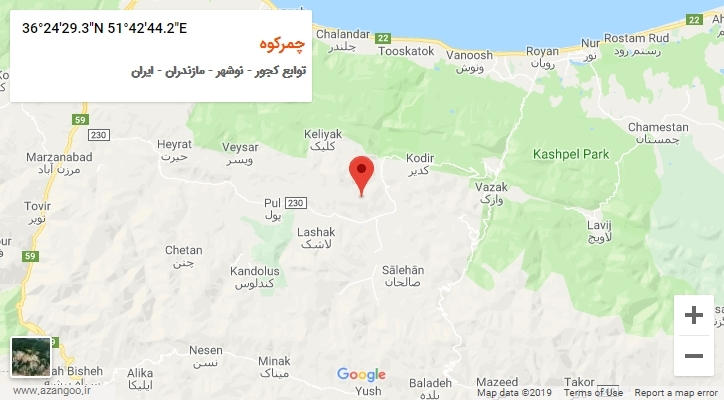 روستای چمرکوه بر روی نقشه