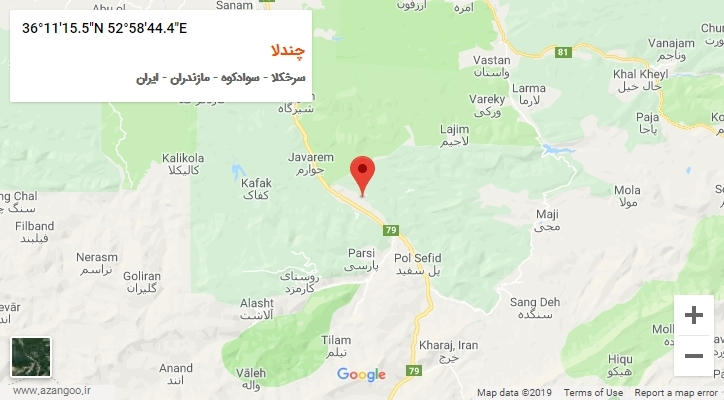 روستای چندلا بر روی نقشه