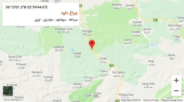 روستای چراغ داود بر روی نقشه