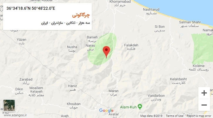 روستای چرگاکوتی بر روی نقشه