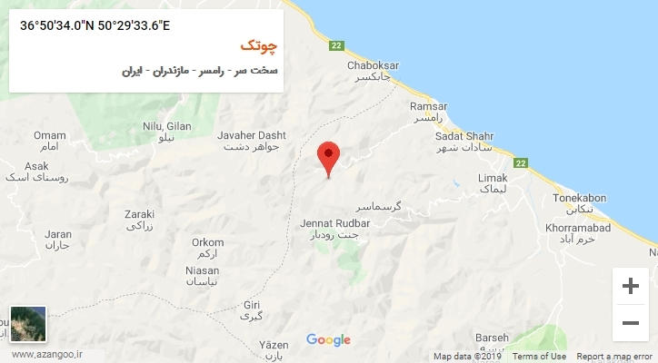 روستای چوتک بر روی نقشه