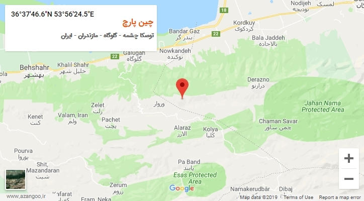 روستای چین پارچ بر روی نقشه