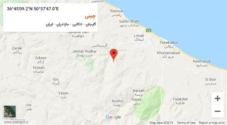 روستای چینی بر روی نقشه
