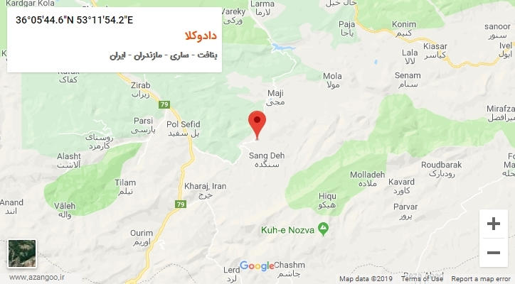 روستای دادوکلا بر روی نقشه
