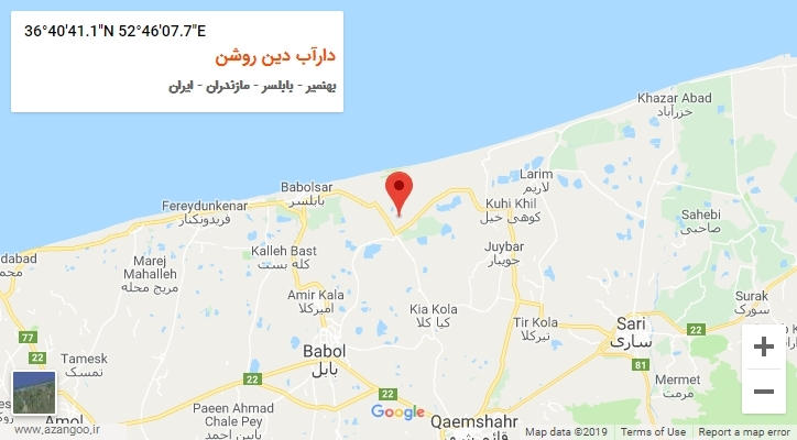 روستای دارآب دین روشن بر روی نقشه