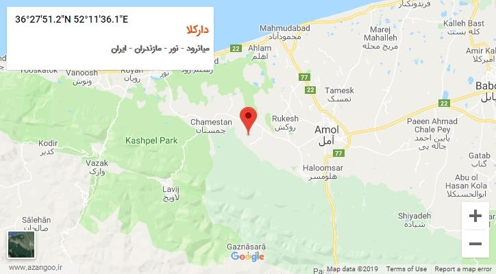 روستای دارکلا بر روی نقشه