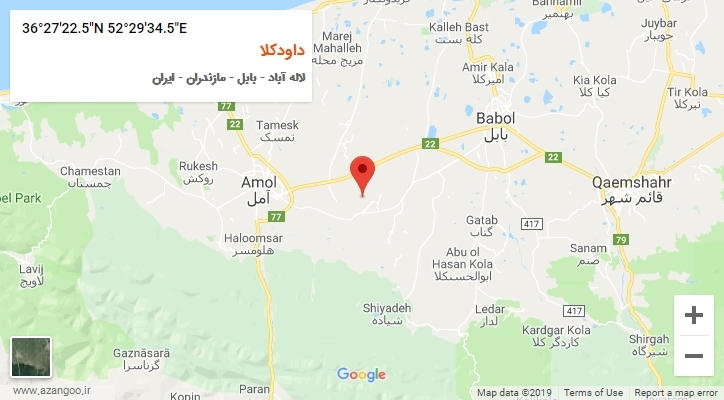روستای داودکلا بر روی نقشه