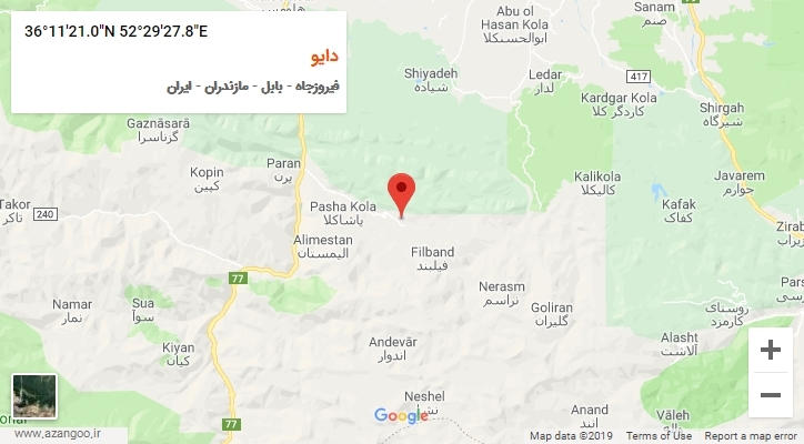 روستای دایو بر روی نقشه