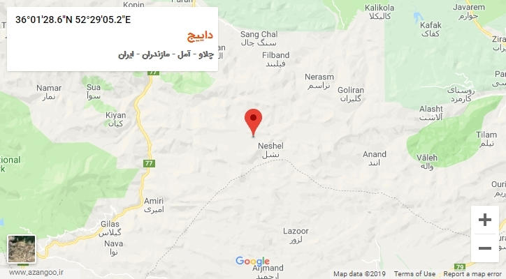 روستای داییج بر روی نقشه