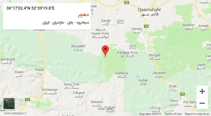 روستای دهچر بر روی نقشه