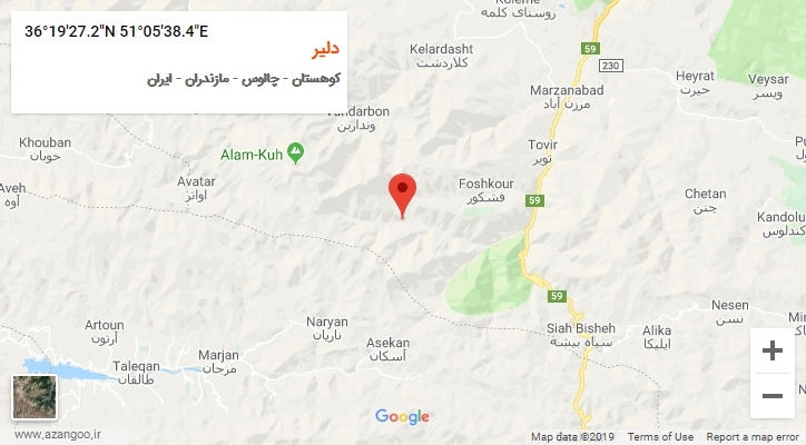 روستای دلیر بر روی نقشه