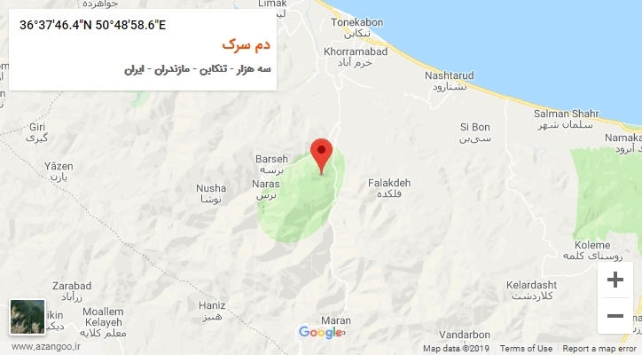 روستای دم سرک بر روی نقشه