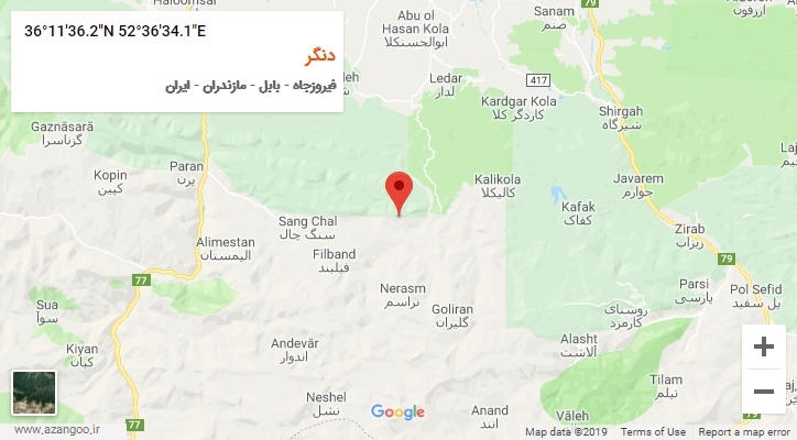 روستای دنگر بر روی نقشه
