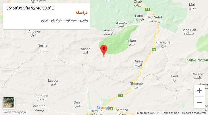 روستای دراسله بر روی نقشه