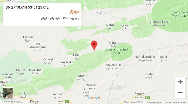 روستای درمزار بر روی نقشه