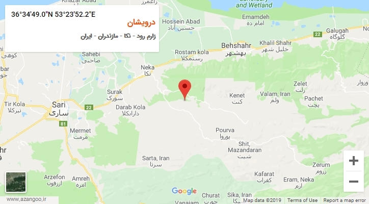 روستای درویشان بر روی نقشه